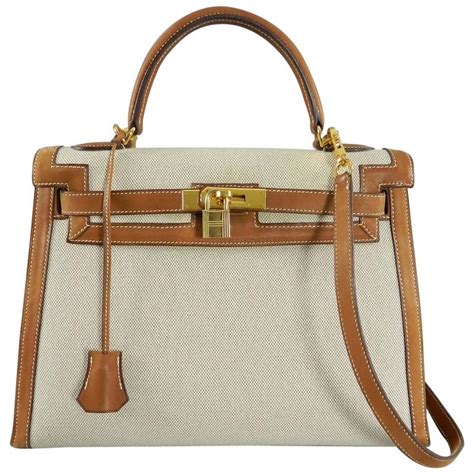 hermes kelly barenia toile|HERMES Toile Barenia Kelly Sellier 32 Fauve .